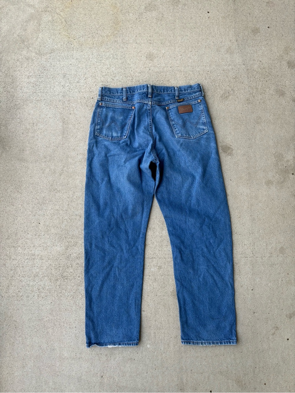 Vintage 90s Wrangler 31MWZ Made in USA Distressed Denim Jeans 36x30.5 High Rise - Picture 3 of 11